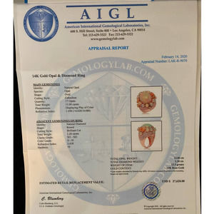 Opal and Diamond Custom Cocktail Ring.